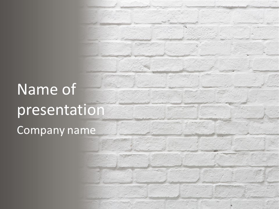 A White Brick Wall With A Shadow On It PowerPoint Template