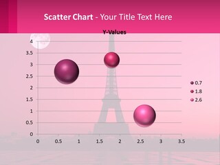 The Eiffel Tower With A Pink Sky In The Background PowerPoint Template