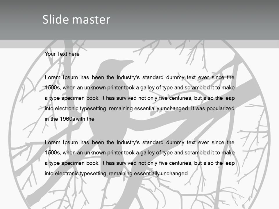 A Bird Sitting On A Tree Branch In A Circle PowerPoint Template