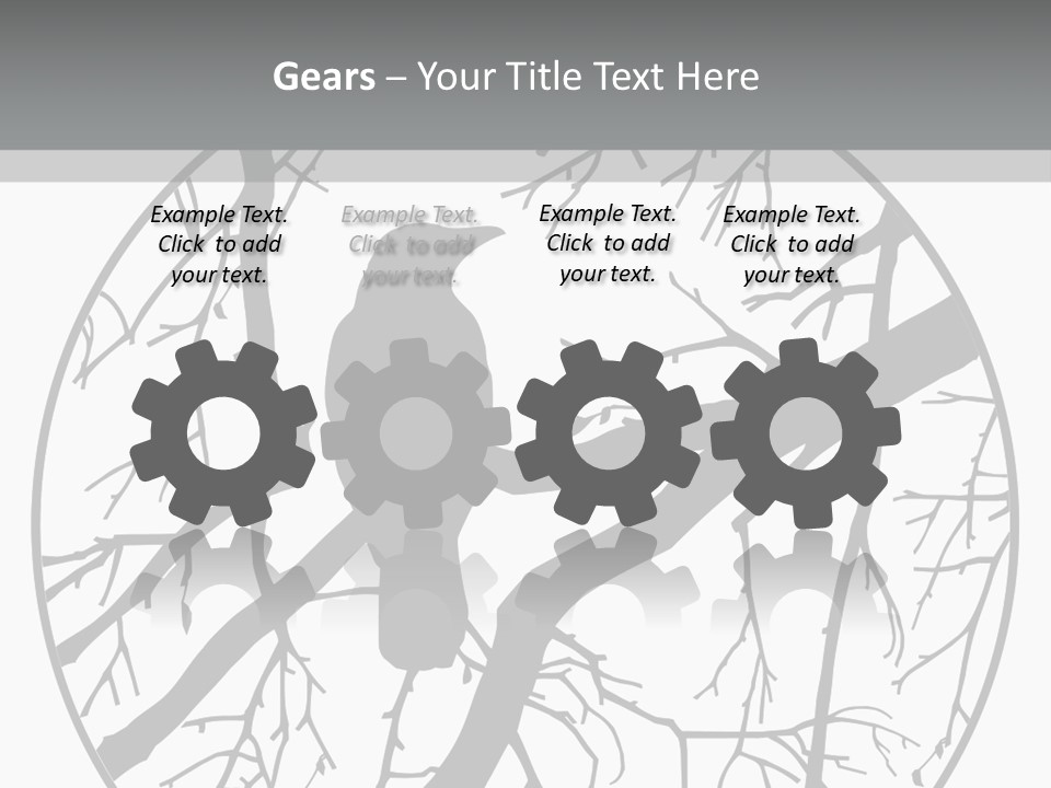 A Bird Sitting On A Tree Branch In A Circle PowerPoint Template