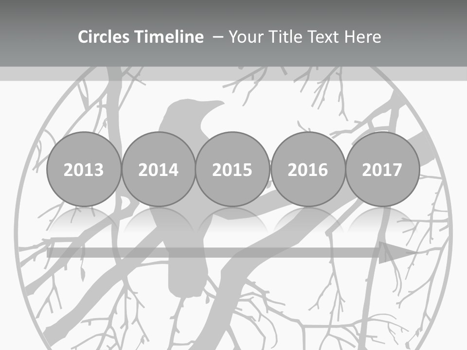 A Bird Sitting On A Tree Branch In A Circle PowerPoint Template