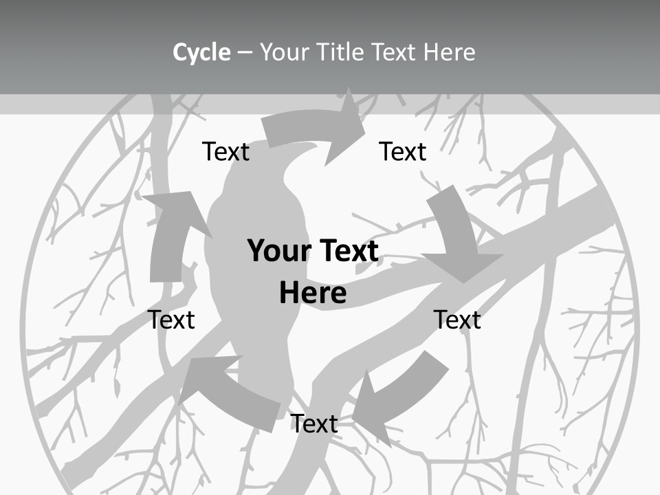 A Bird Sitting On A Tree Branch In A Circle PowerPoint Template