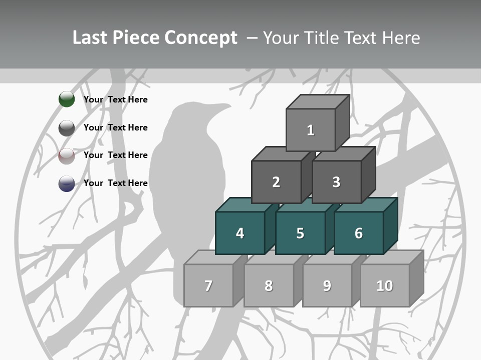 A Bird Sitting On A Tree Branch In A Circle PowerPoint Template