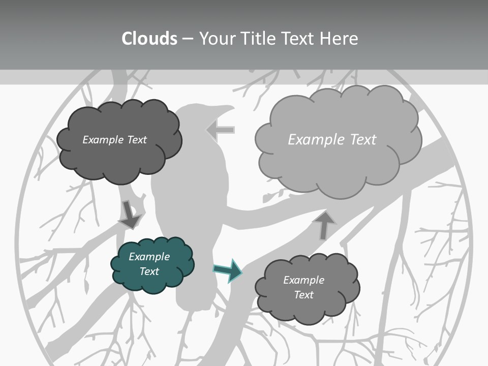 A Bird Sitting On A Tree Branch In A Circle PowerPoint Template