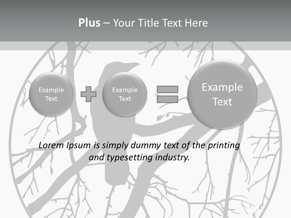 A Bird Sitting On A Tree Branch In A Circle PowerPoint Template