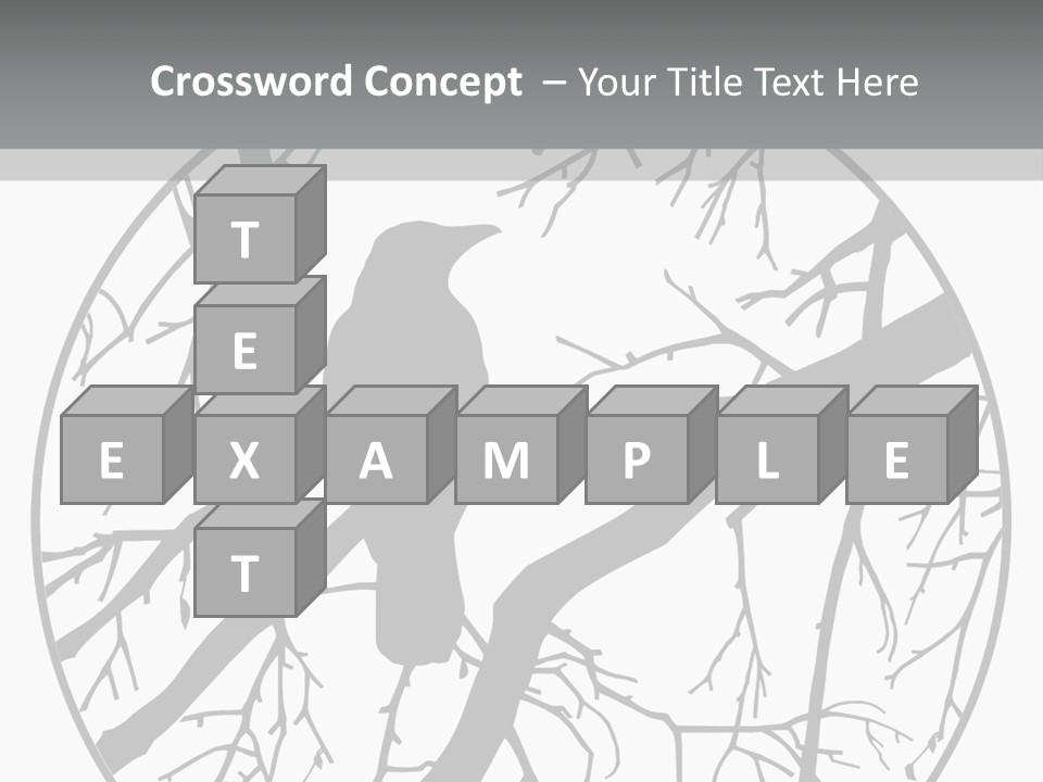 A Bird Sitting On A Tree Branch In A Circle PowerPoint Template