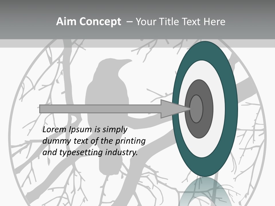 A Bird Sitting On A Tree Branch In A Circle PowerPoint Template