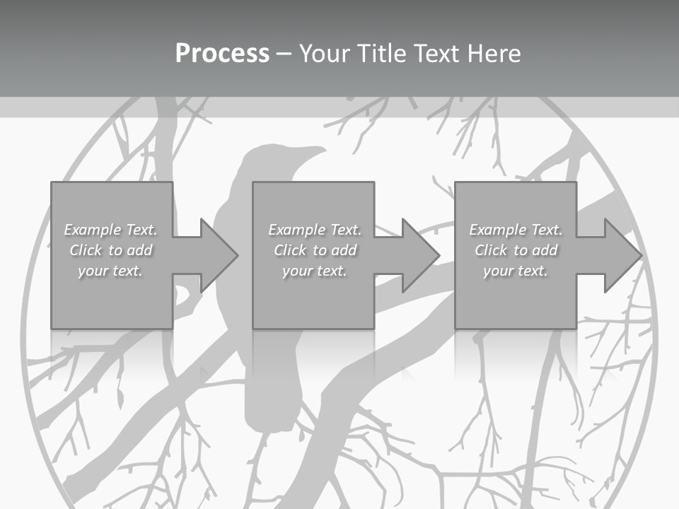 A Bird Sitting On A Tree Branch In A Circle PowerPoint Template