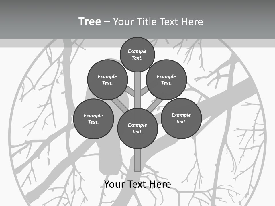 A Bird Sitting On A Tree Branch In A Circle PowerPoint Template