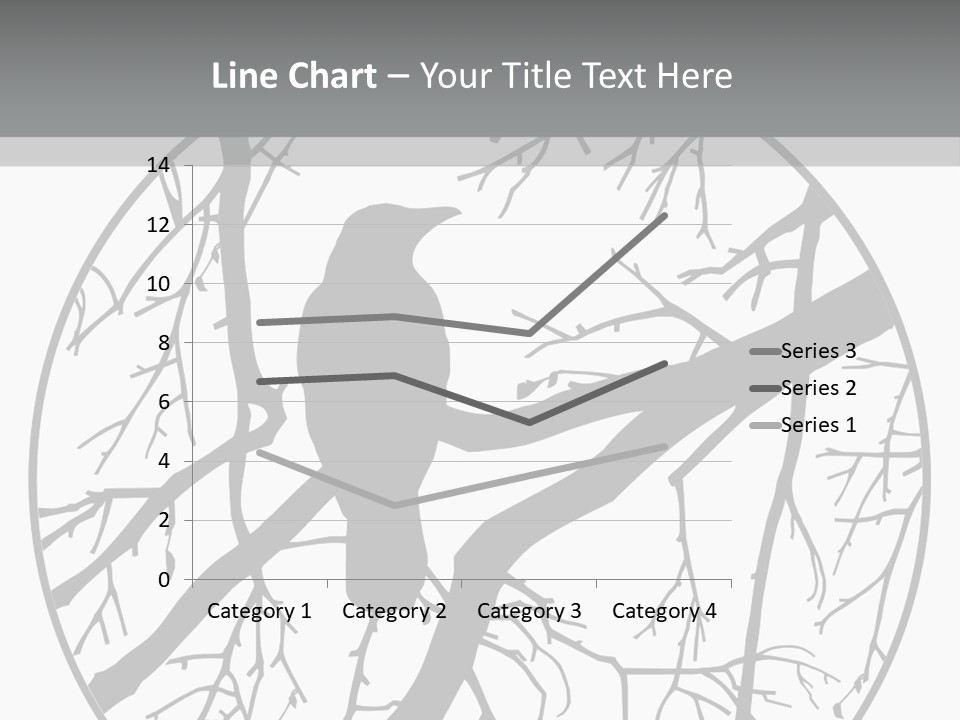 A Bird Sitting On A Tree Branch In A Circle PowerPoint Template