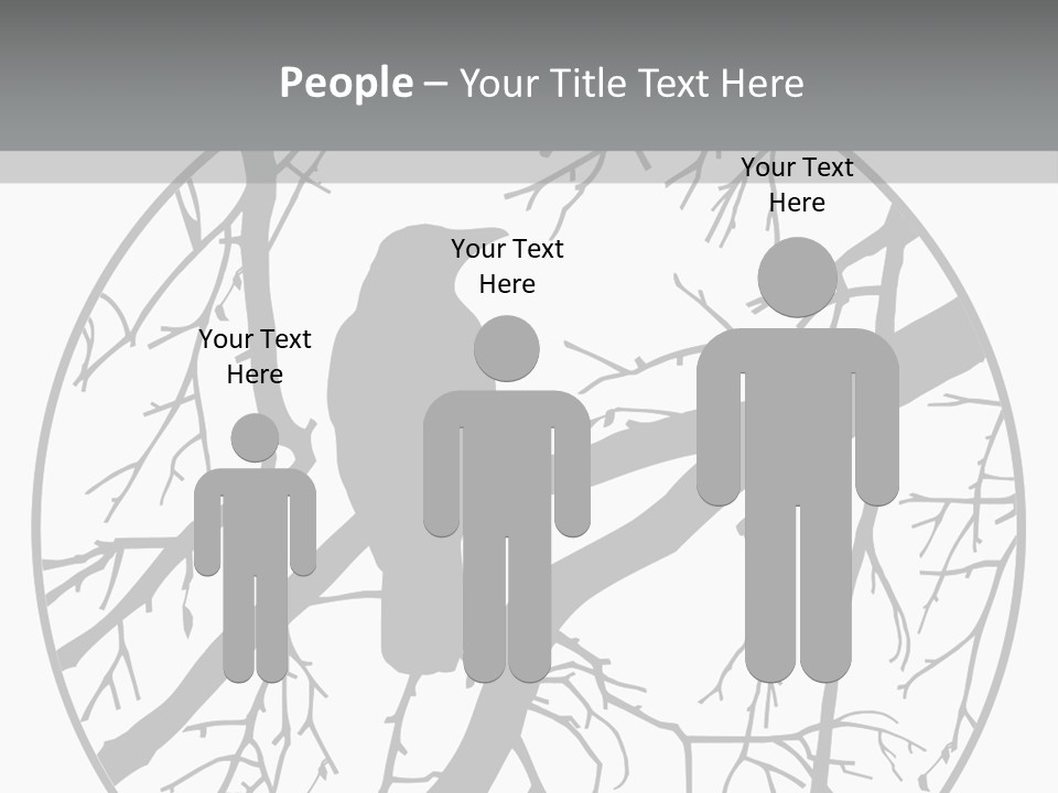 A Bird Sitting On A Tree Branch In A Circle PowerPoint Template