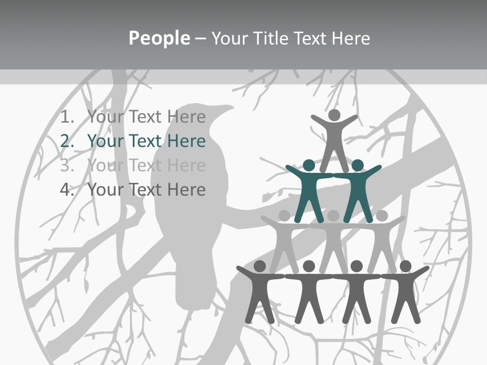 A Bird Sitting On A Tree Branch In A Circle PowerPoint Template