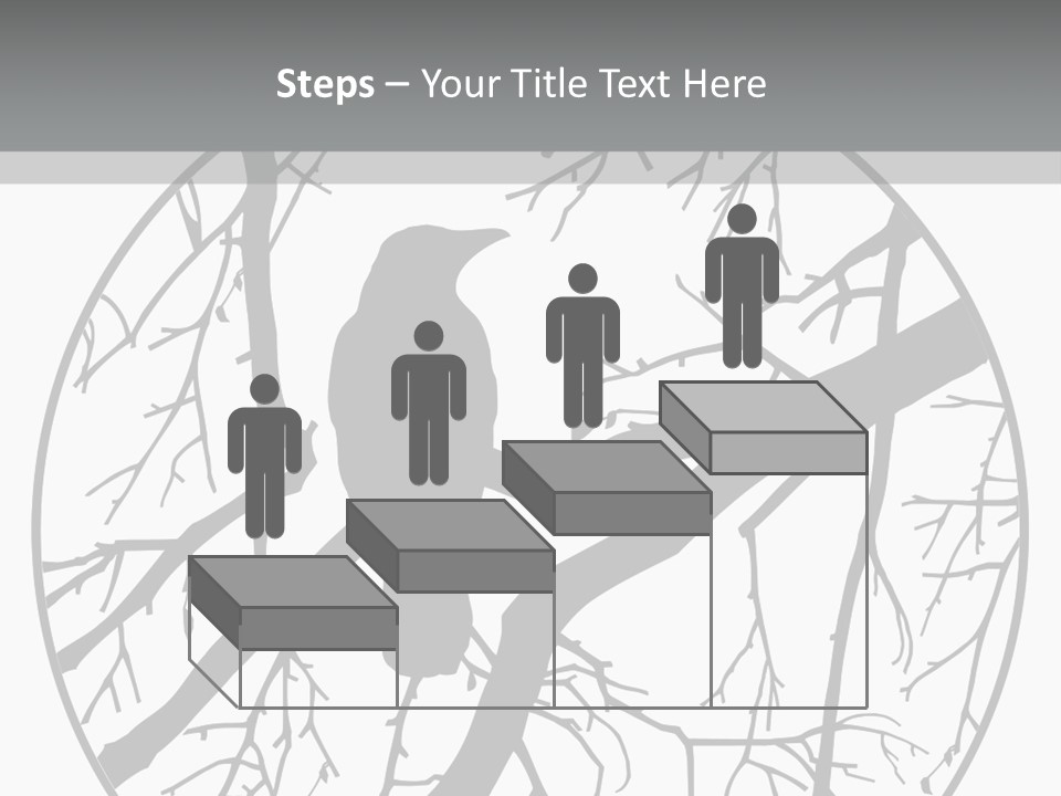 A Bird Sitting On A Tree Branch In A Circle PowerPoint Template