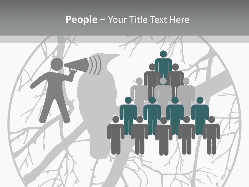 A Bird Sitting On A Tree Branch In A Circle PowerPoint Template