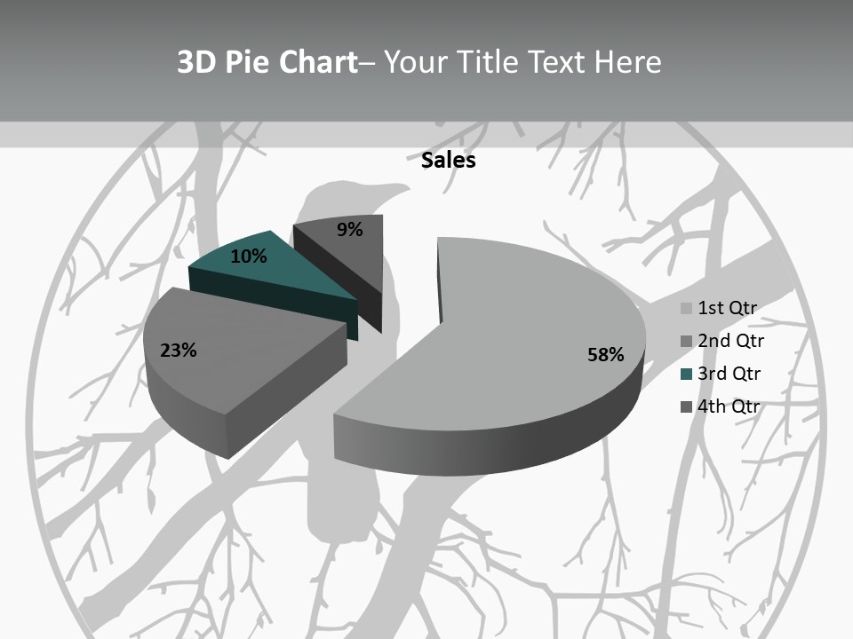 A Bird Sitting On A Tree Branch In A Circle PowerPoint Template