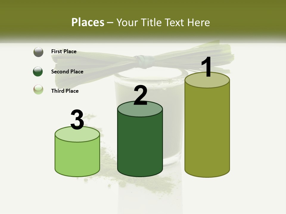 A Green Drink With A Bow On Top Of It PowerPoint Template