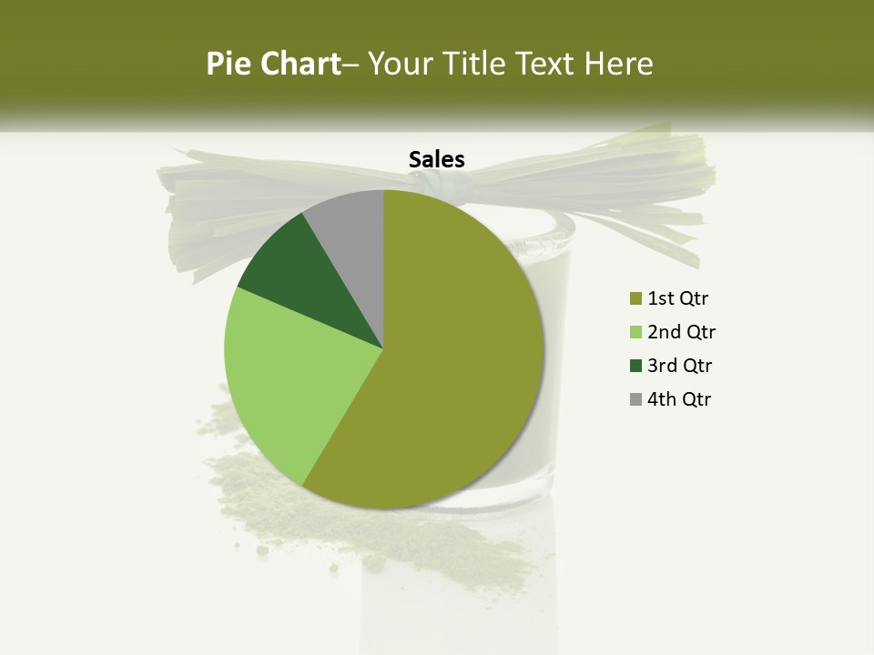 A Green Drink With A Bow On Top Of It PowerPoint Template