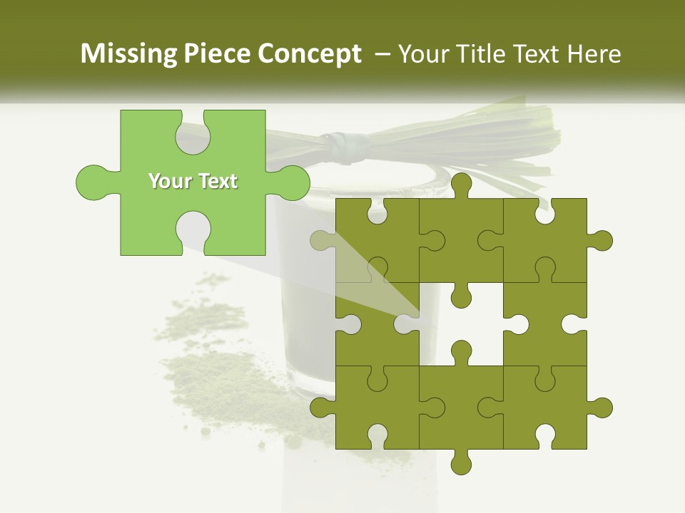 A Green Drink With A Bow On Top Of It PowerPoint Template