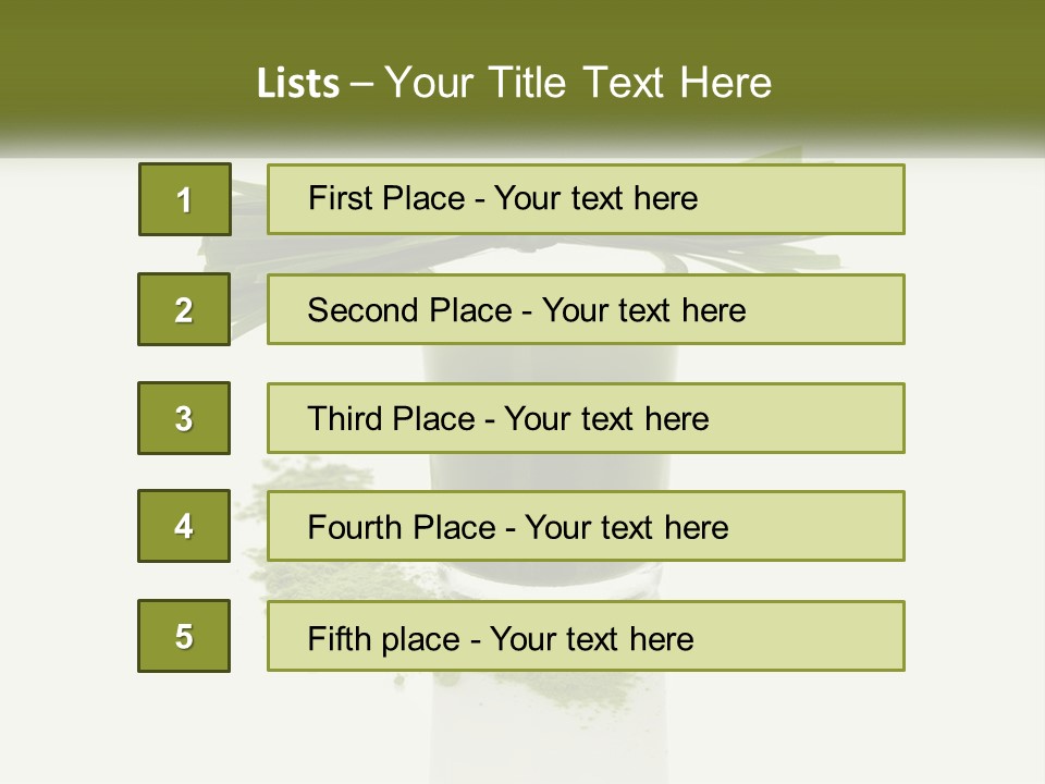 A Green Drink With A Bow On Top Of It PowerPoint Template