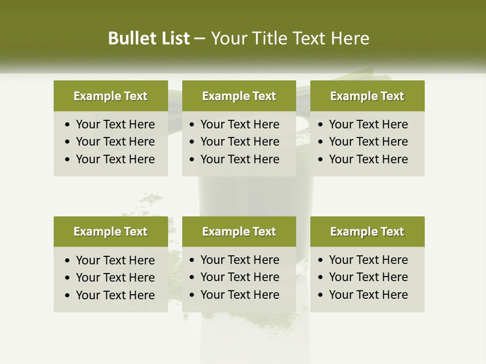 A Green Drink With A Bow On Top Of It PowerPoint Template