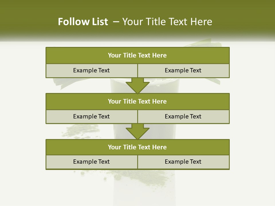 A Green Drink With A Bow On Top Of It PowerPoint Template