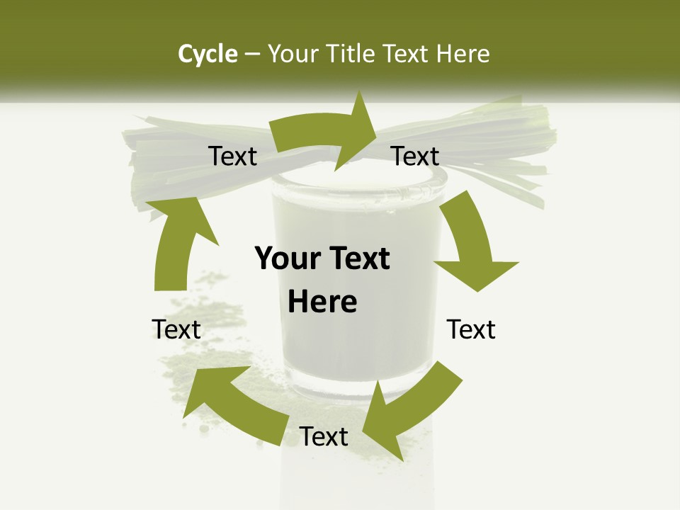 A Green Drink With A Bow On Top Of It PowerPoint Template