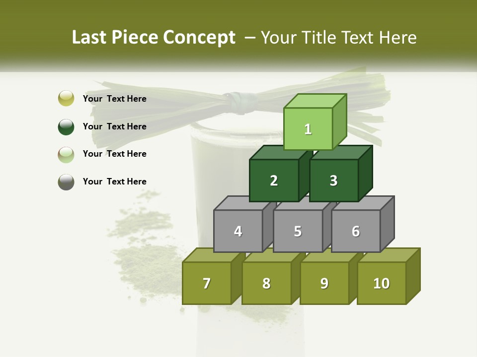 A Green Drink With A Bow On Top Of It PowerPoint Template