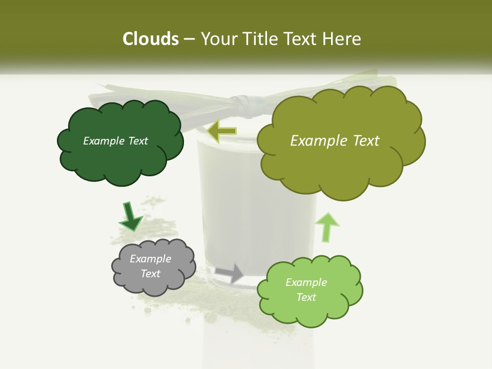 A Green Drink With A Bow On Top Of It PowerPoint Template