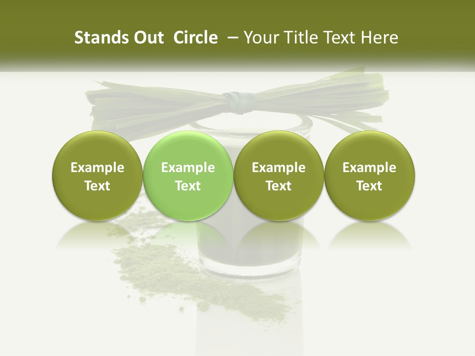 A Green Drink With A Bow On Top Of It PowerPoint Template