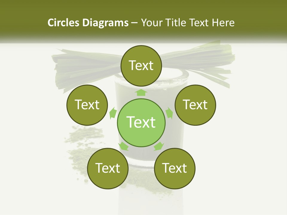 A Green Drink With A Bow On Top Of It PowerPoint Template