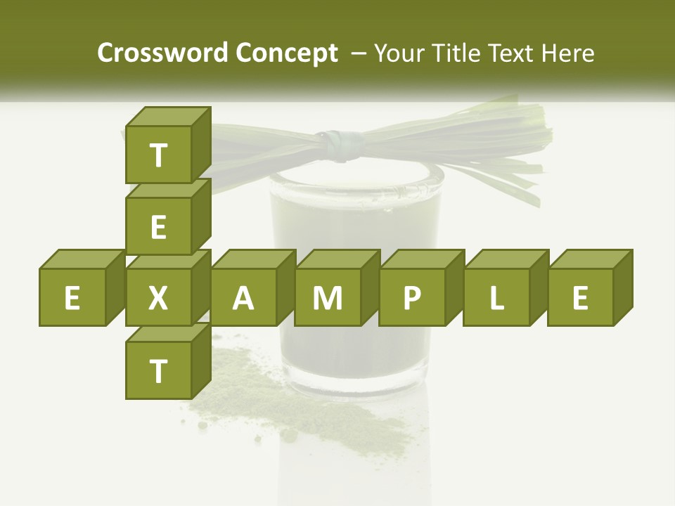 A Green Drink With A Bow On Top Of It PowerPoint Template