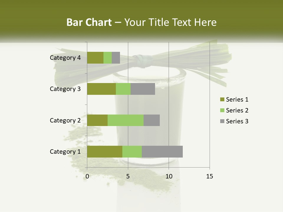 A Green Drink With A Bow On Top Of It PowerPoint Template