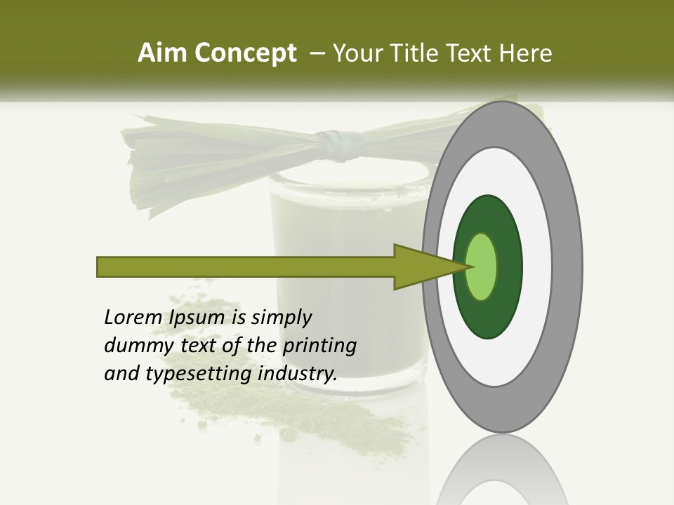 A Green Drink With A Bow On Top Of It PowerPoint Template