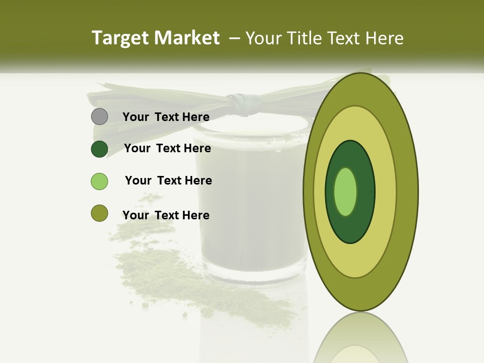 A Green Drink With A Bow On Top Of It PowerPoint Template