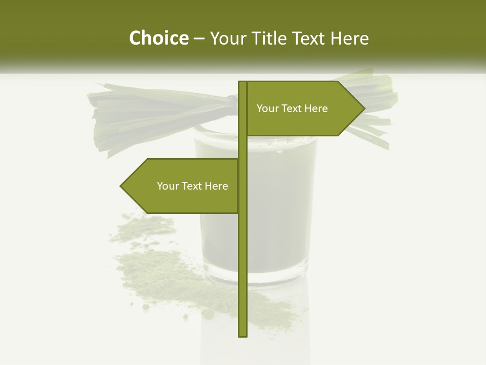 A Green Drink With A Bow On Top Of It PowerPoint Template