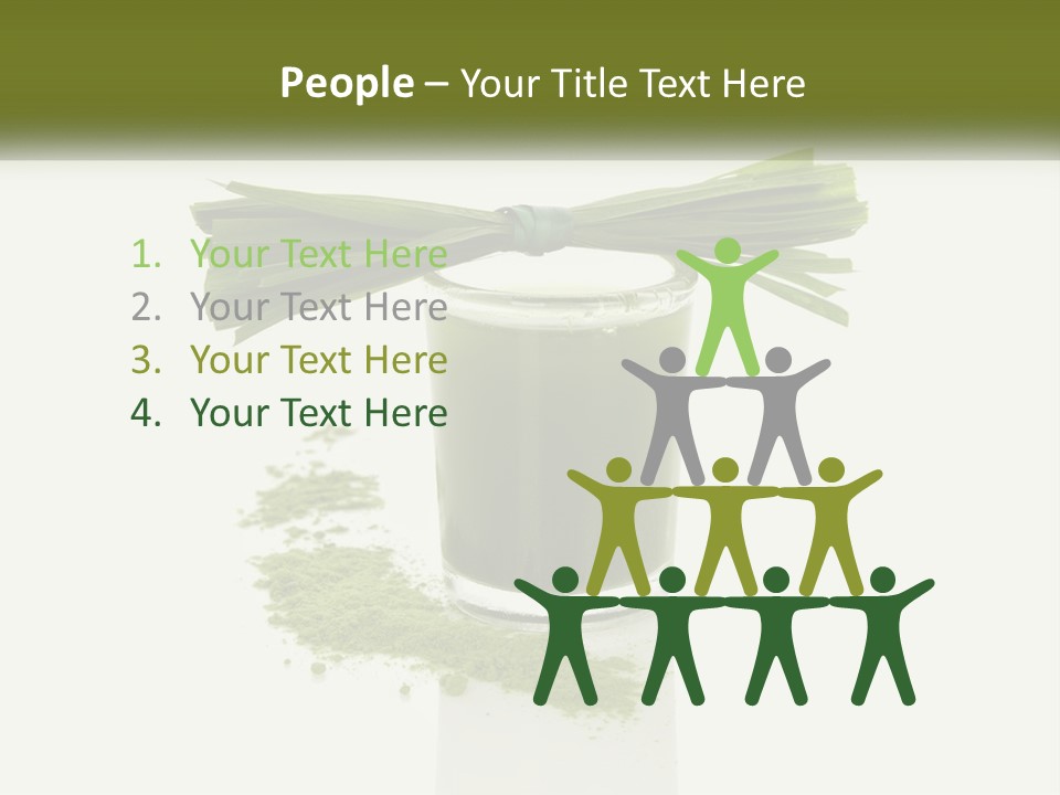 A Green Drink With A Bow On Top Of It PowerPoint Template