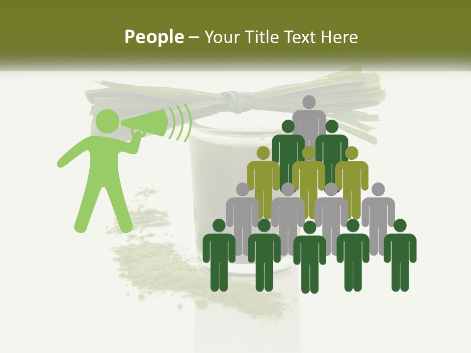 A Green Drink With A Bow On Top Of It PowerPoint Template