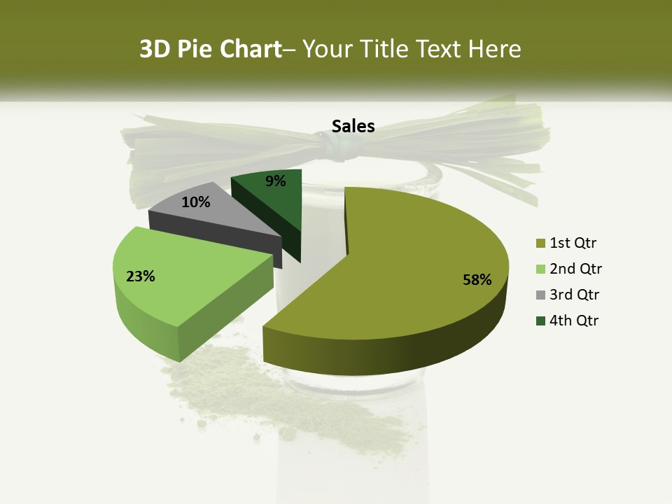 A Green Drink With A Bow On Top Of It PowerPoint Template