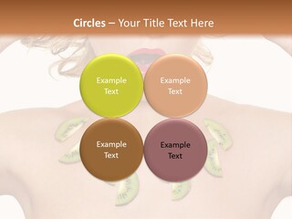 A Woman Holding Kiwi Slices In Front Of Her Face PowerPoint Template