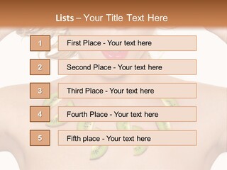 A Woman Holding Kiwi Slices In Front Of Her Face PowerPoint Template