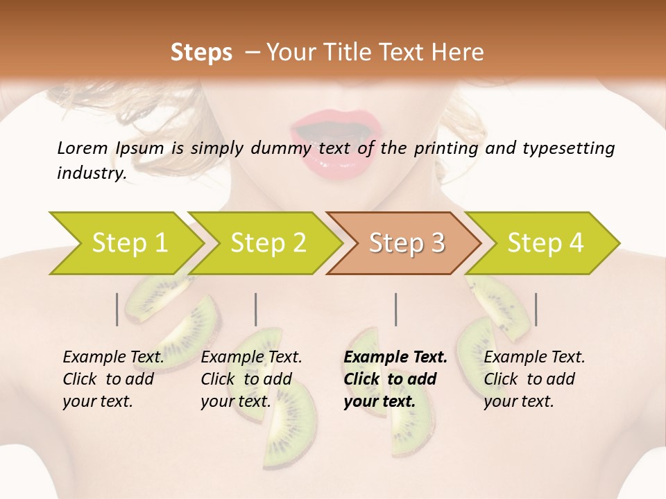 A Woman Holding Kiwi Slices In Front Of Her Face PowerPoint Template