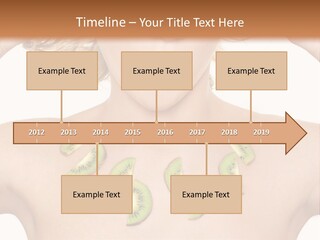 A Woman Holding Kiwi Slices In Front Of Her Face PowerPoint Template