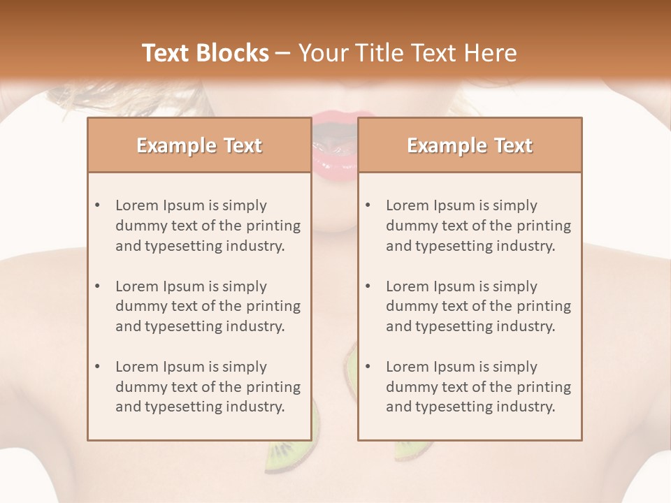 A Woman Holding Kiwi Slices In Front Of Her Face PowerPoint Template