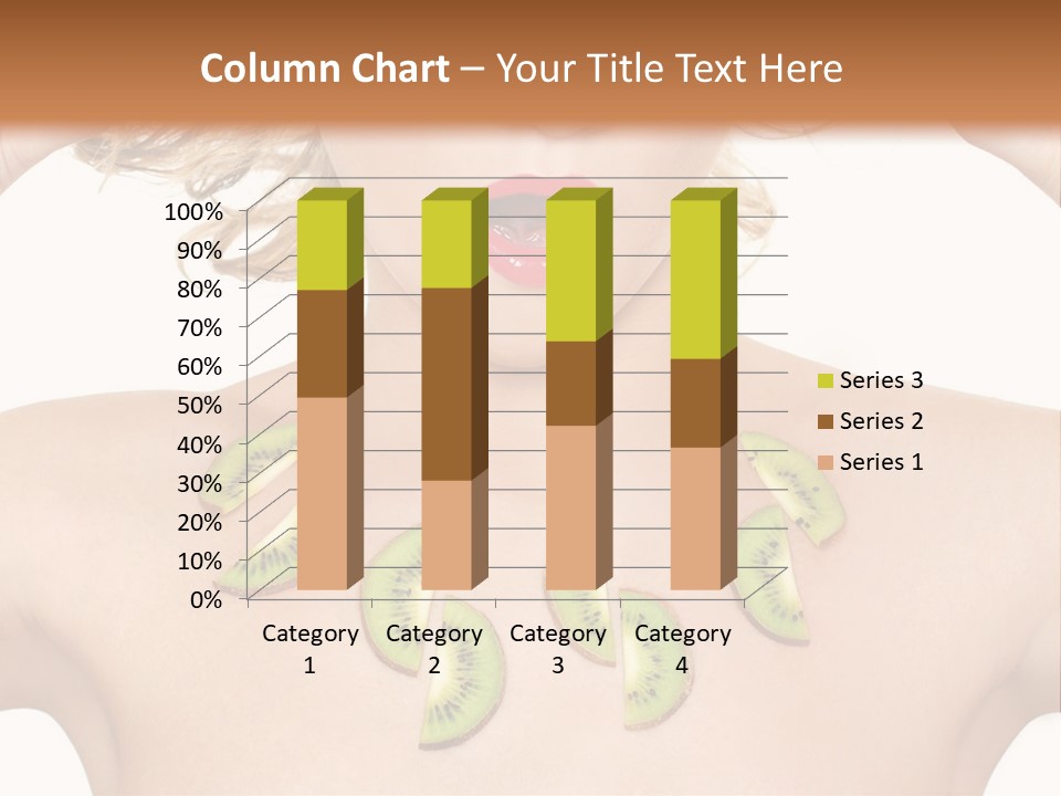 A Woman Holding Kiwi Slices In Front Of Her Face PowerPoint Template