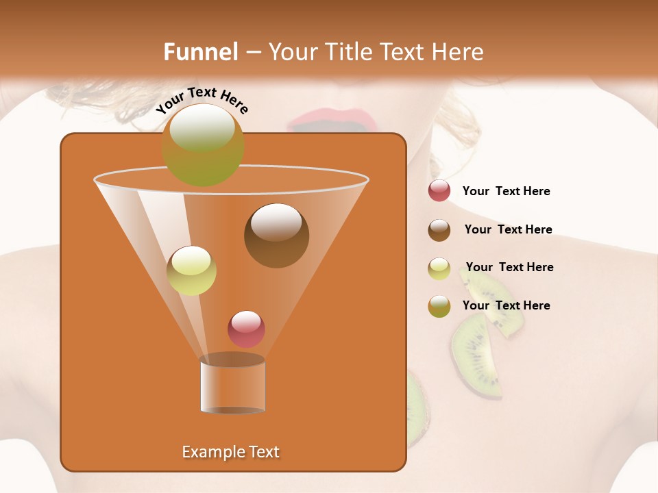 A Woman Holding Kiwi Slices In Front Of Her Face PowerPoint Template