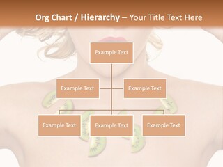A Woman Holding Kiwi Slices In Front Of Her Face PowerPoint Template