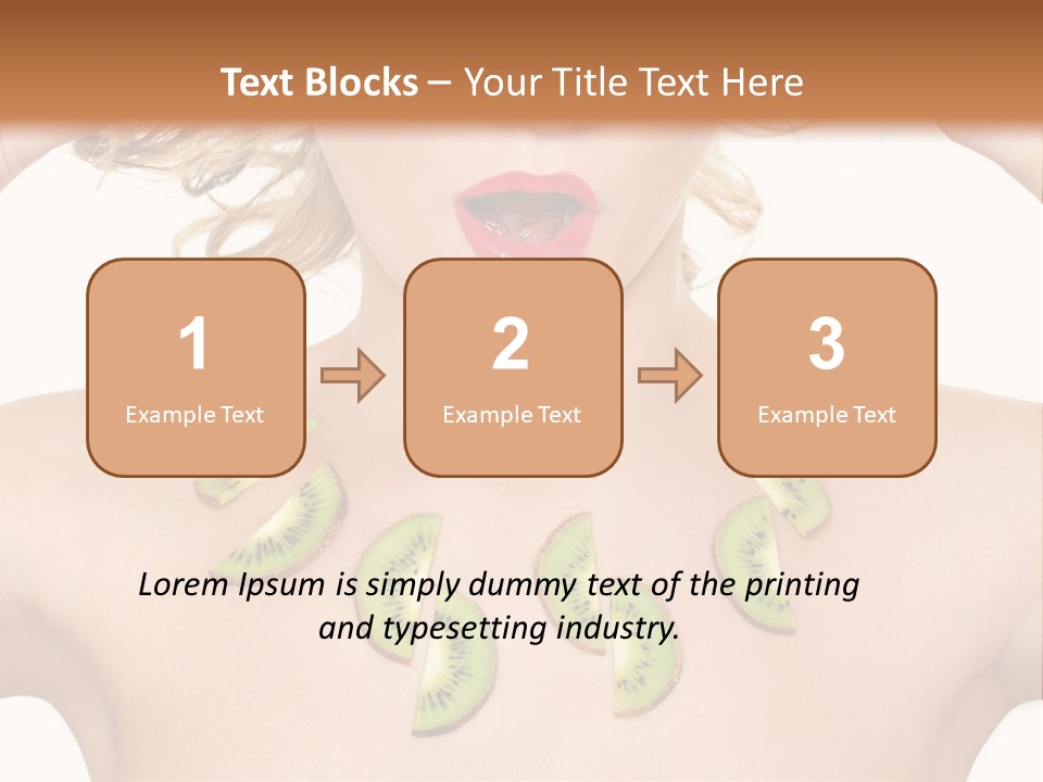 A Woman Holding Kiwi Slices In Front Of Her Face PowerPoint Template