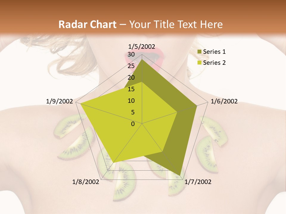 A Woman Holding Kiwi Slices In Front Of Her Face PowerPoint Template