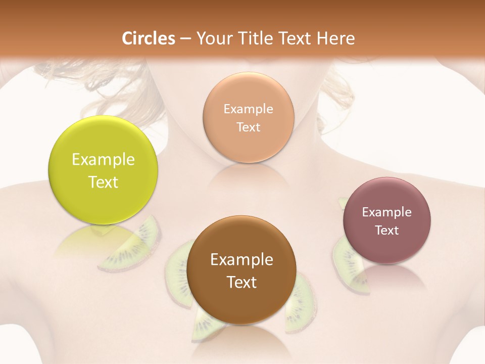 A Woman Holding Kiwi Slices In Front Of Her Face PowerPoint Template