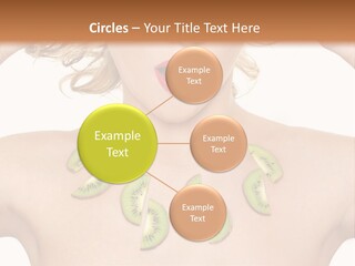 A Woman Holding Kiwi Slices In Front Of Her Face PowerPoint Template